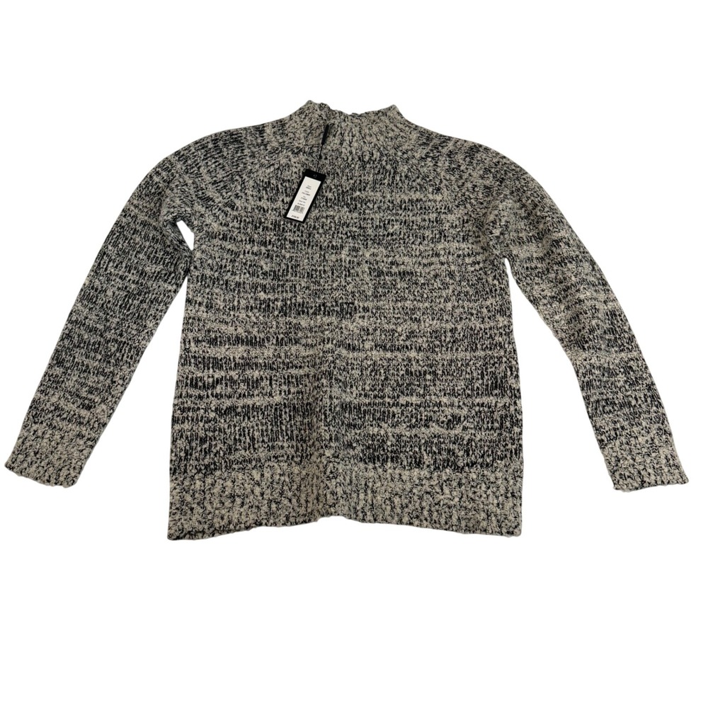 Romeo + Juliet Couture Fog Combo Marled Mock Neck Sweater Small RJ54112 NEW